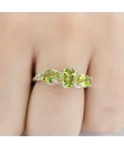 Женские Кольца_Серебро .925_ХРИЗОЛИТ_Нанокристалл_5-Лазурит-Онлайн