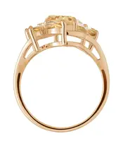 Женские Кольца_Серебро .925_ЦИТРИН__4-Лазурит-Онлайн