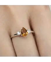 Женские Кольца_Серебро .925_ЦИТРИН_Нанокристалл_6-Лазурит-Онлайн