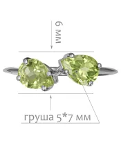 Женские Кольца_Серебро .925_ХРИЗОЛИТ__2-Лазурит-Онлайн