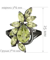 Женские Кольца_Серебро .925_ХРИЗОЛИТ__2-Лазурит-Онлайн