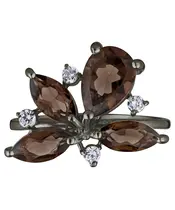 Женские Кольца_Серебро .925_РАУХТОПАЗ_Нанокристалл_3-Лазурит-Онлайн