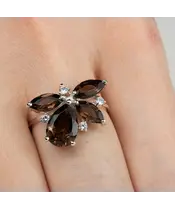 Женские Кольца_Серебро .925_РАУХТОПАЗ_Нанокристалл_6-Лазурит-Онлайн