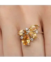 Женские Кольца_Серебро .925_ЦИТРИН_Нанокристалл_6-Лазурит-Онлайн