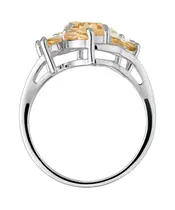 Женские Кольца_Серебро .925_ЦИТРИН__4-Лазурит-Онлайн