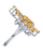 Женские Кольца_Серебро .925_ЦИТРИН__5-Лазурит-Онлайн