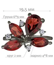 Женские Кольца_Серебро .925_ГРАНАТ_Нанокристалл_2-Лазурит-Онлайн