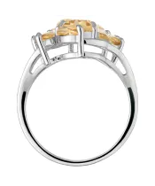 Женские Кольца_Серебро .925_ЦИТРИН__4-Лазурит-Онлайн