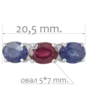 Женские Кольца_Серебро .925_РУБИН__2-Лазурит-Онлайн