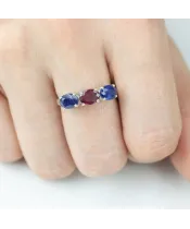 Женские Кольца_Серебро .925_РУБИН__6-Лазурит-Онлайн