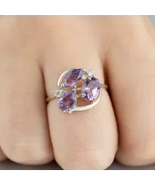 Женские Кольца_Серебро .925_АМЕТИСТ_Нанокристалл_5-Лазурит-Онлайн