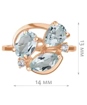 Женские Кольца_Серебро .925_ТОПАЗ_Нанокристалл_2-Лазурит-Онлайн