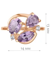 Женские Кольца_Серебро .925_АМЕТИСТ_Нанокристалл_2-Лазурит-Онлайн