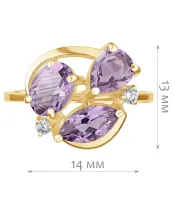 Женские Кольца_Серебро .925_АМЕТИСТ_Нанокристалл_2-Лазурит-Онлайн