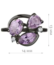 Женские Кольца_Серебро .925_АМЕТИСТ_Нанокристалл_2-Лазурит-Онлайн