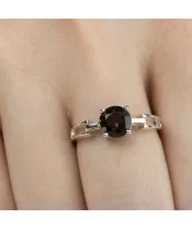 Женские Кольца_Серебро .925_РАУХТОПАЗ__6-Лазурит-Онлайн