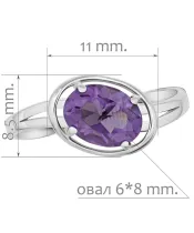 Женские Кольца_Серебро .925_АМЕТИСТ__2-Лазурит-Онлайн