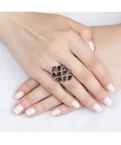 Женские Кольца_Серебро .925_РАУХТОПАЗ__5-Лазурит-Онлайн