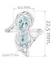 Женские Кольца_Серебро .925_ТОПАЗ__2-Лазурит-Онлайн