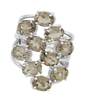 Женские Кольца_Серебро .925_РАУХТОПАЗ__2-Лазурит-Онлайн