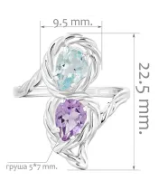 Женские Кольца_Серебро .925_АМЕТИСТ__2-Лазурит-Онлайн