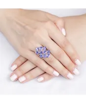 Женские Кольца_Серебро .925_ТАНЗАНИТ__4-Лазурит-Онлайн