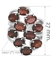 Женские Кольца_Серебро .925_ГРАНАТ__2-Лазурит-Онлайн