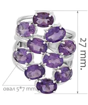 Женские Кольца_Серебро .925_АМЕТИСТ__2-Лазурит-Онлайн