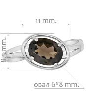 Женские Кольца_Серебро .925_РАУХТОПАЗ__2-Лазурит-Онлайн