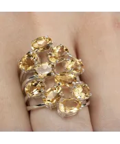 Женские Кольца_Серебро .925_ЦИТРИН__6-Лазурит-Онлайн