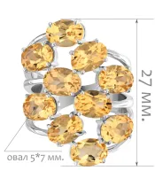 Женские Кольца_Серебро .925_ЦИТРИН__2-Лазурит-Онлайн