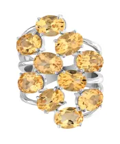 Женские Кольца_Серебро .925_ЦИТРИН__3-Лазурит-Онлайн