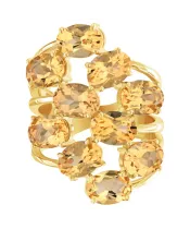 Женские Кольца_Серебро .925_ЦИТРИН__3-Лазурит-Онлайн