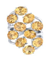 Женские Кольца_Серебро .925_ЦИТРИН__3-Лазурит-Онлайн