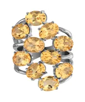 Женские Кольца_Серебро .925_ЦИТРИН__3-Лазурит-Онлайн