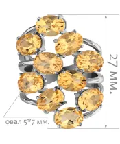 Женские Кольца_Серебро .925_ЦИТРИН__2-Лазурит-Онлайн