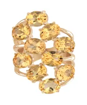 Женские Кольца_Серебро .925_ЦИТРИН__3-Лазурит-Онлайн