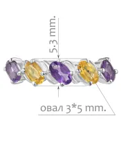 Женские Кольца_Серебро .925_АМЕТИСТ__2-Лазурит-Онлайн