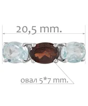 Женские Кольца_Серебро .925_ГРАНАТ__2-Лазурит-Онлайн