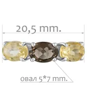 Женские Кольца_Серебро .925_РАУХТОПАЗ__2-Лазурит-Онлайн