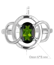 Женские Кольца_Серебро .925_ХРОМДИОПСИД__2-Лазурит-Онлайн