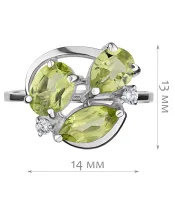 Женские Кольца_Серебро .925_ХРИЗОЛИТ_Нанокристалл_2-Лазурит-Онлайн