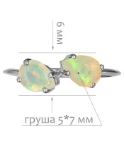 Женские Кольца_Серебро .925_ОПАЛ__2-Лазурит-Онлайн