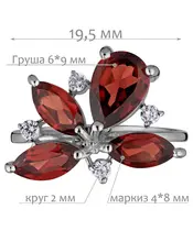 Женские Кольца_Серебро .925_ГРАНАТ_Нанокристалл_2-Лазурит-Онлайн