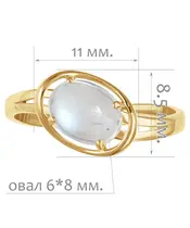 Женские Кольца_Серебро .925_ЛУННЫЙ КАМЕНЬ__2-Лазурит-Онлайн