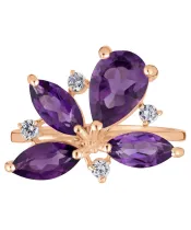 Женские Кольца_Серебро .925_АМЕТИСТ_Нанокристалл_3-Лазурит-Онлайн