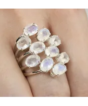 Женские Кольца_Серебро .925_ЛУННЫЙ КАМЕНЬ__6-Лазурит-Онлайн