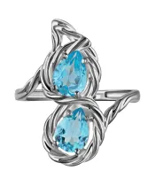 Женские Кольца_Серебро .925_ТОПАЗ__3-Лазурит-Онлайн