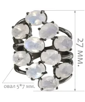 Женские Кольца_Серебро .925_ЛУННЫЙ КАМЕНЬ__2-Лазурит-Онлайн