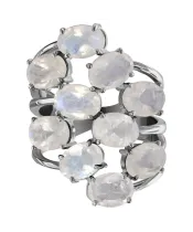 Женские Кольца_Серебро .925_ЛУННЫЙ КАМЕНЬ__3-Лазурит-Онлайн